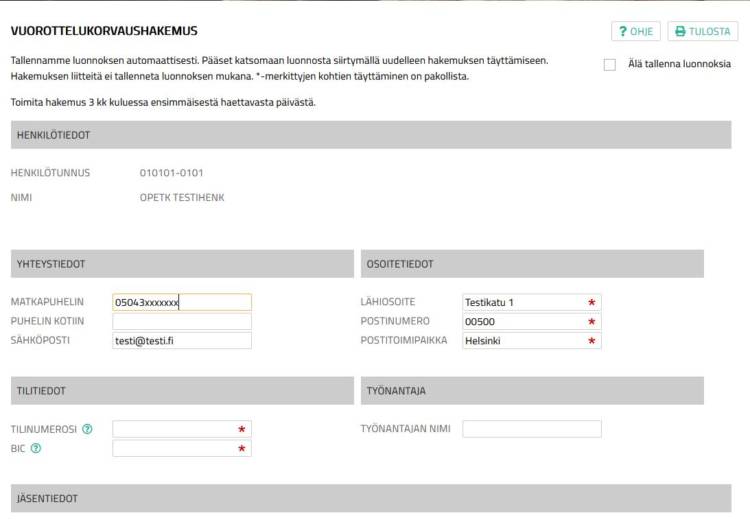 Application for job alternation compensation